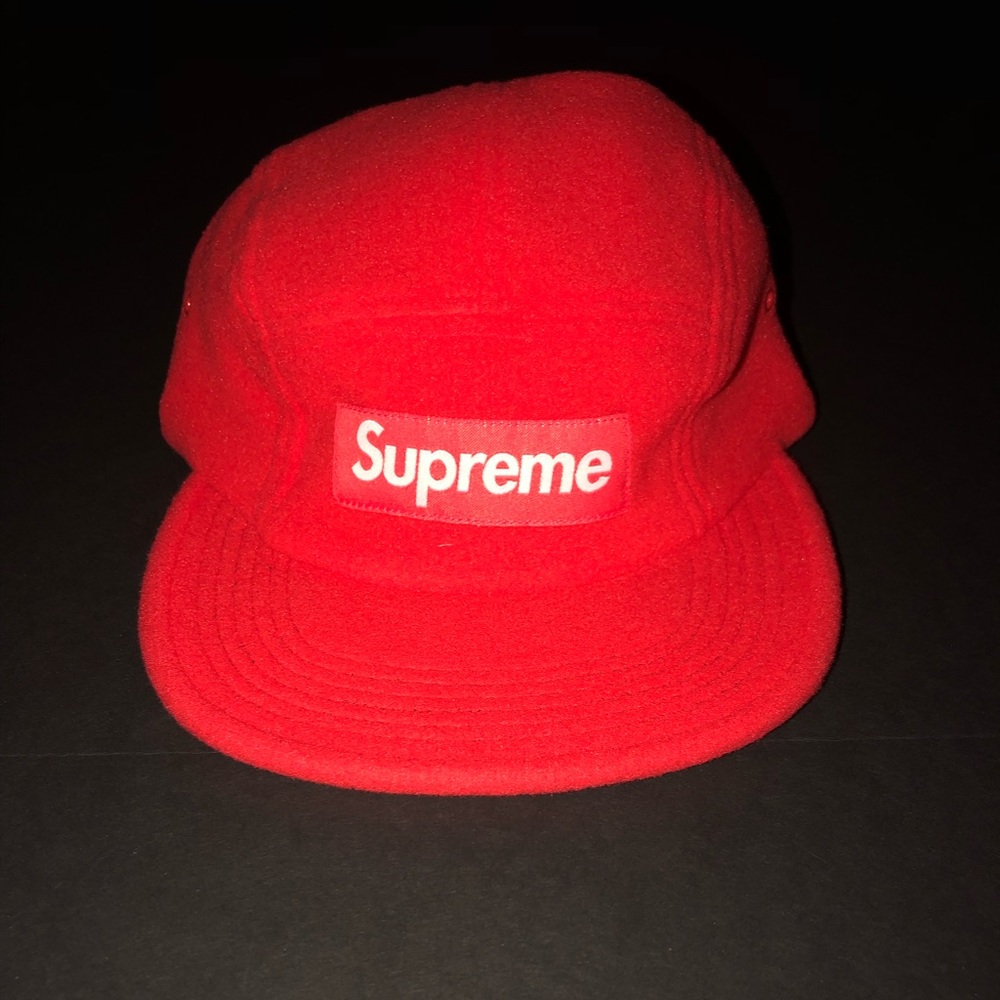 Supreme Red Fleece Pullcord Camp Cap